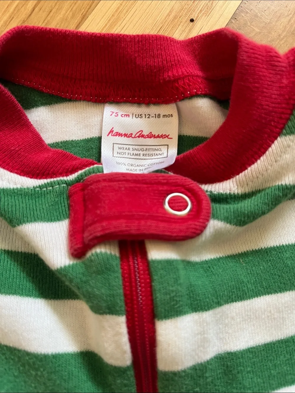 Hanna Andersson striped holiday pjs 12-18m